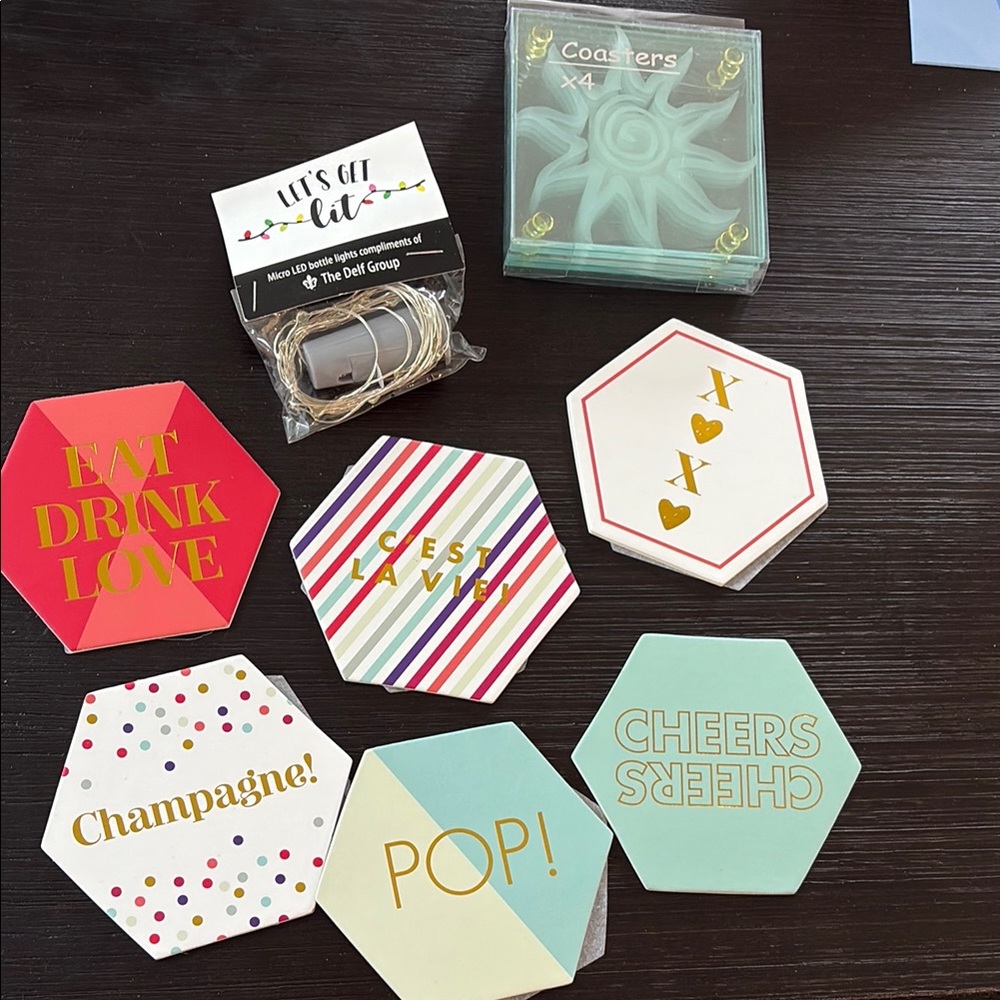 Coasters and Wine Bottle Lights